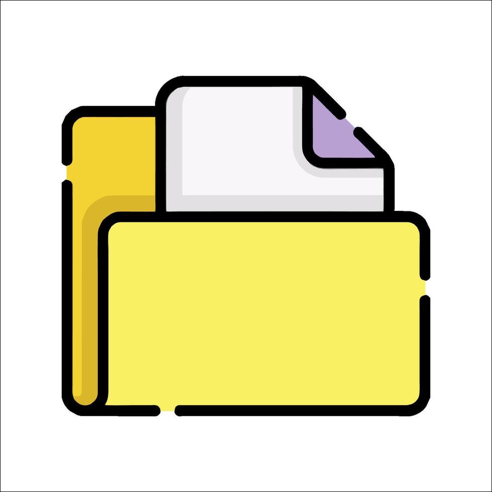 A folder icon with a yellow folder vector