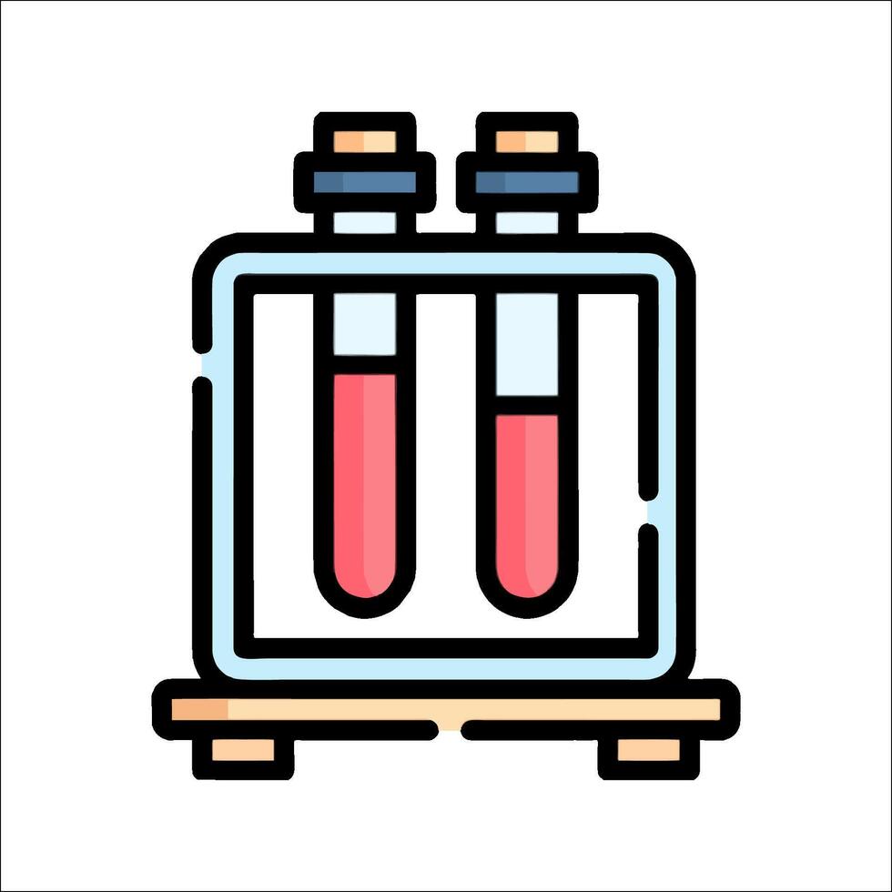 A test tube with two red liquid in it vector