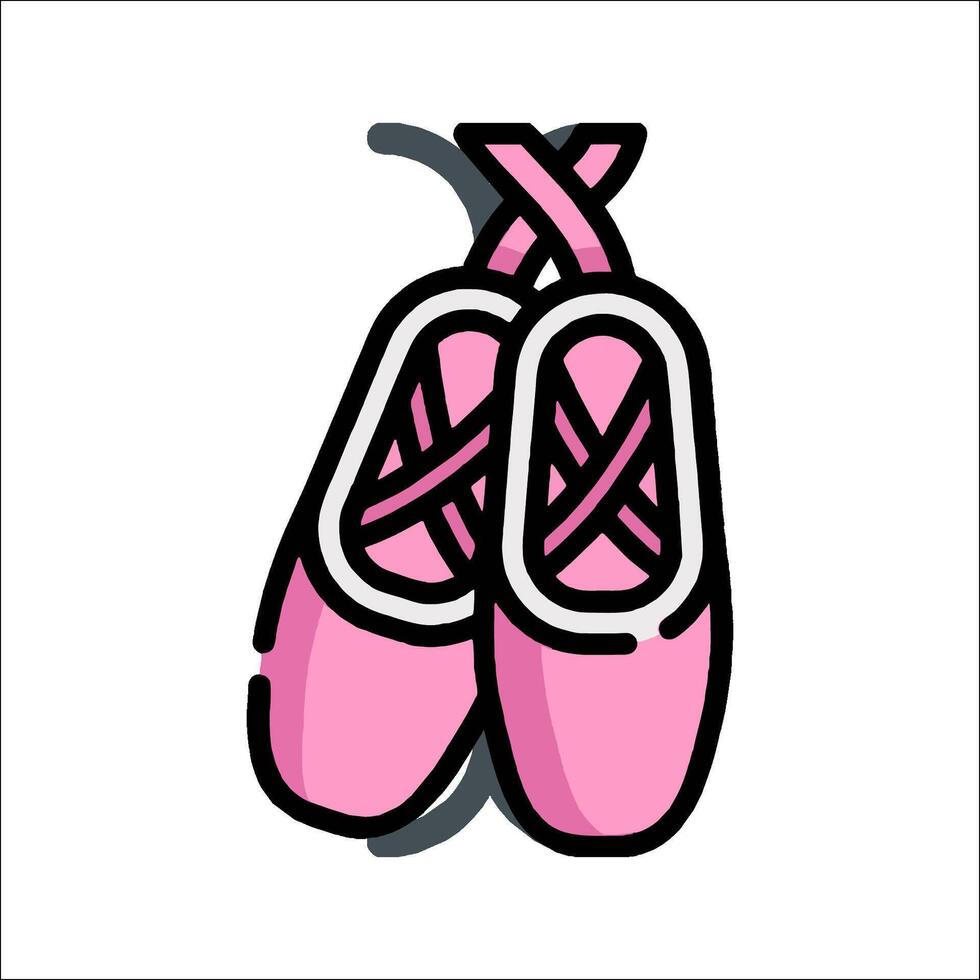 A pair of pink ballet shoes on a white background vector