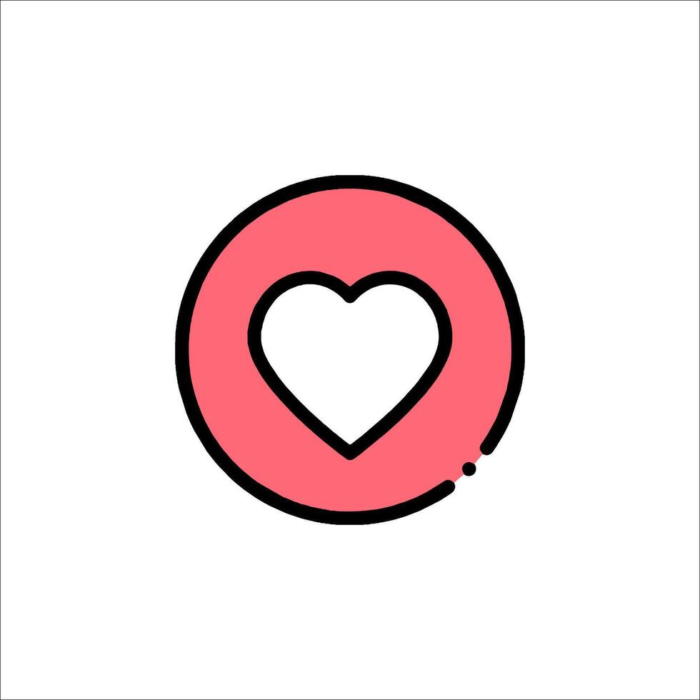 A pink heart icon on a white background vector