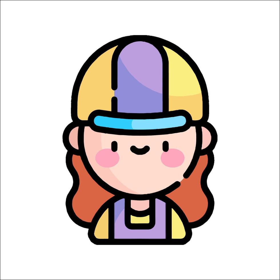 A cartoon girl wearing a hat and apron vector