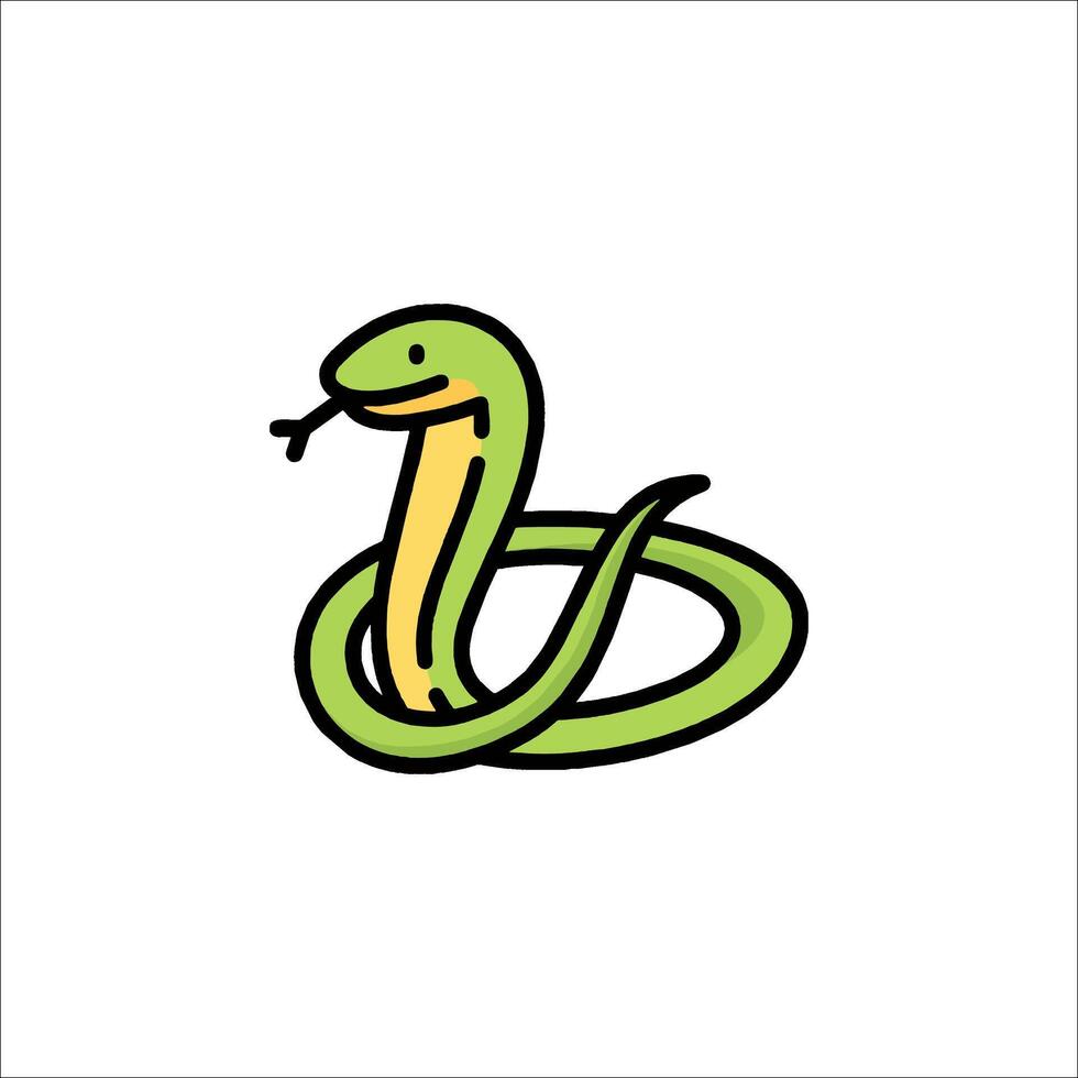 A snake logo with a green and yellow color vector