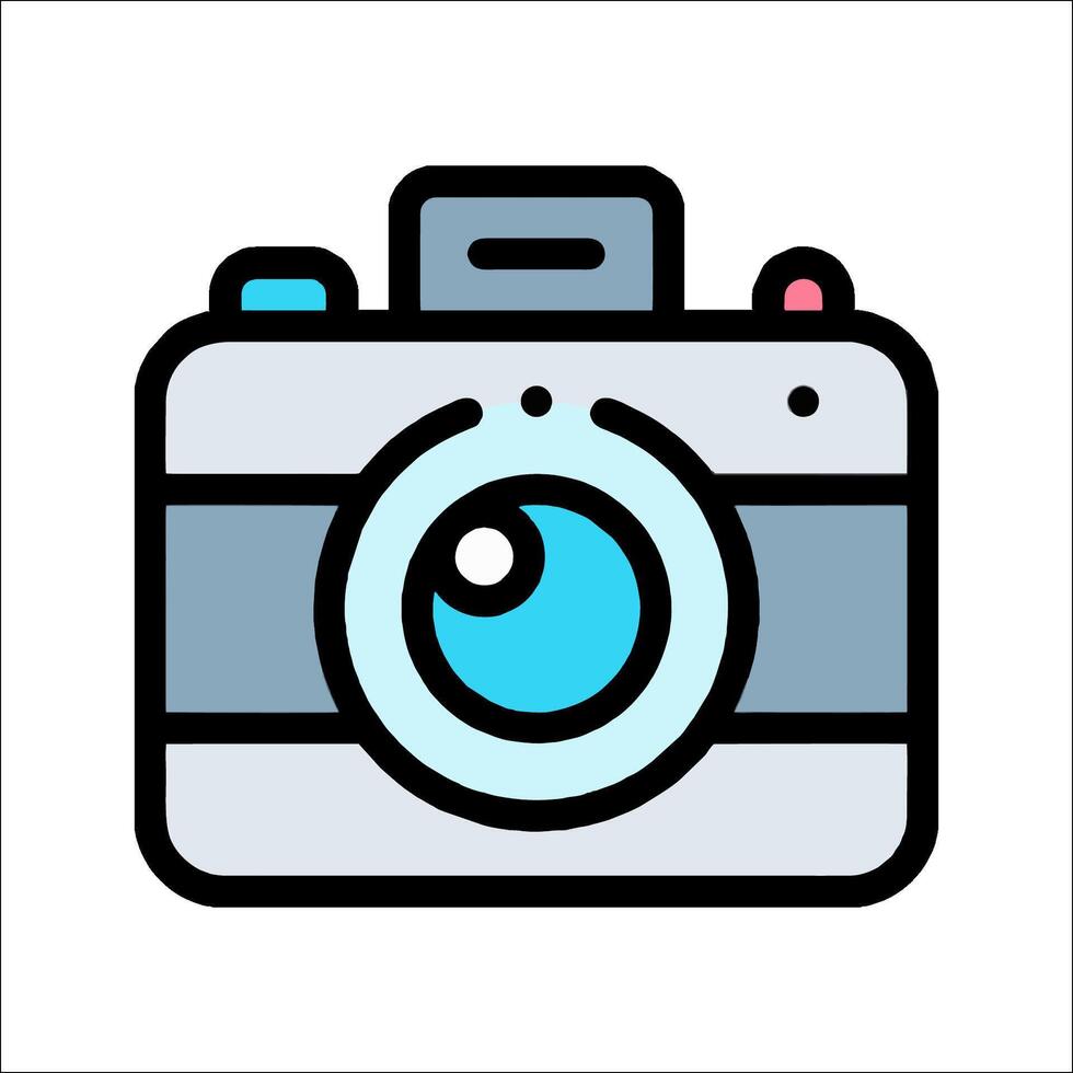 A camera icon on a white background vector