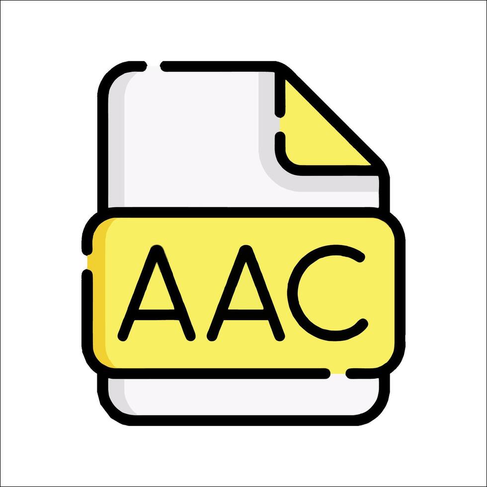 Aac file icon illustration vector