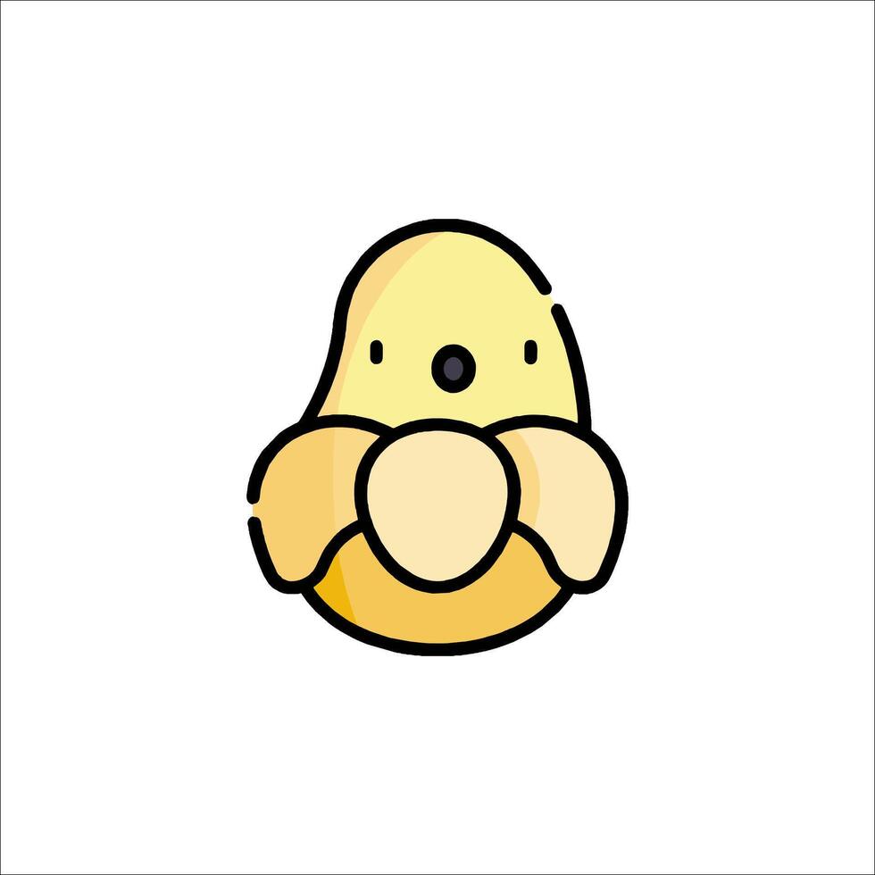 A cartoon bird with a big head and a small body vector