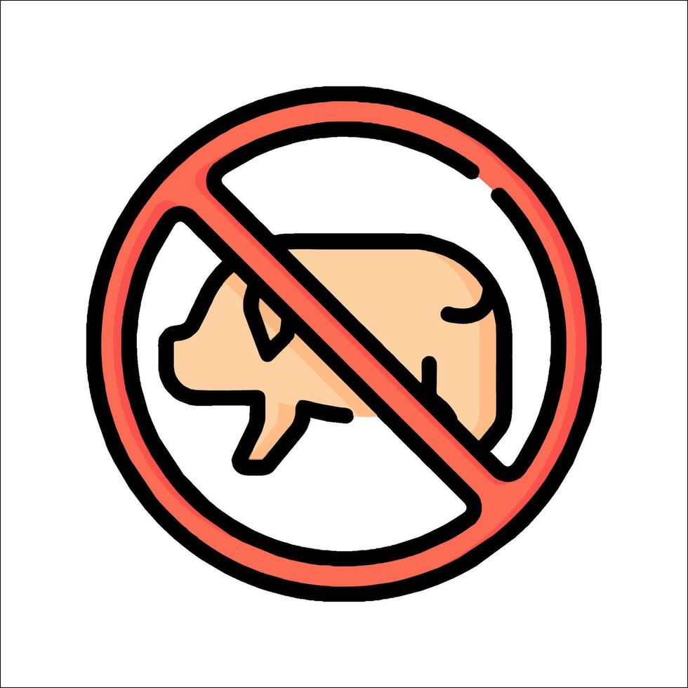No pig sign illustration vector