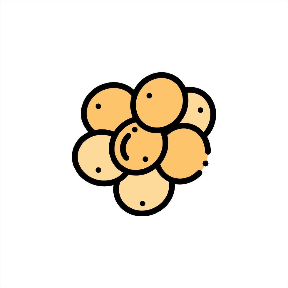 A bunch of grapes icon in a line drawing vector
