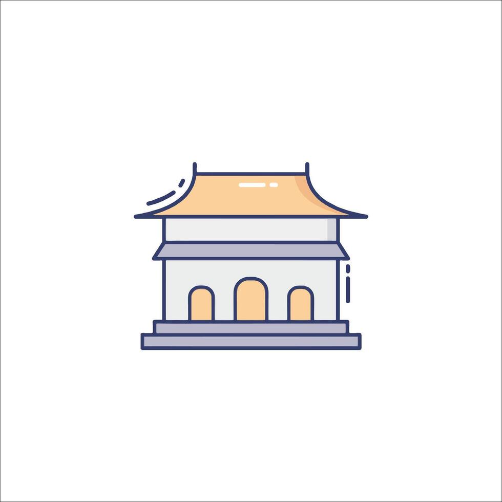 Chinese temple icon illustration vector
