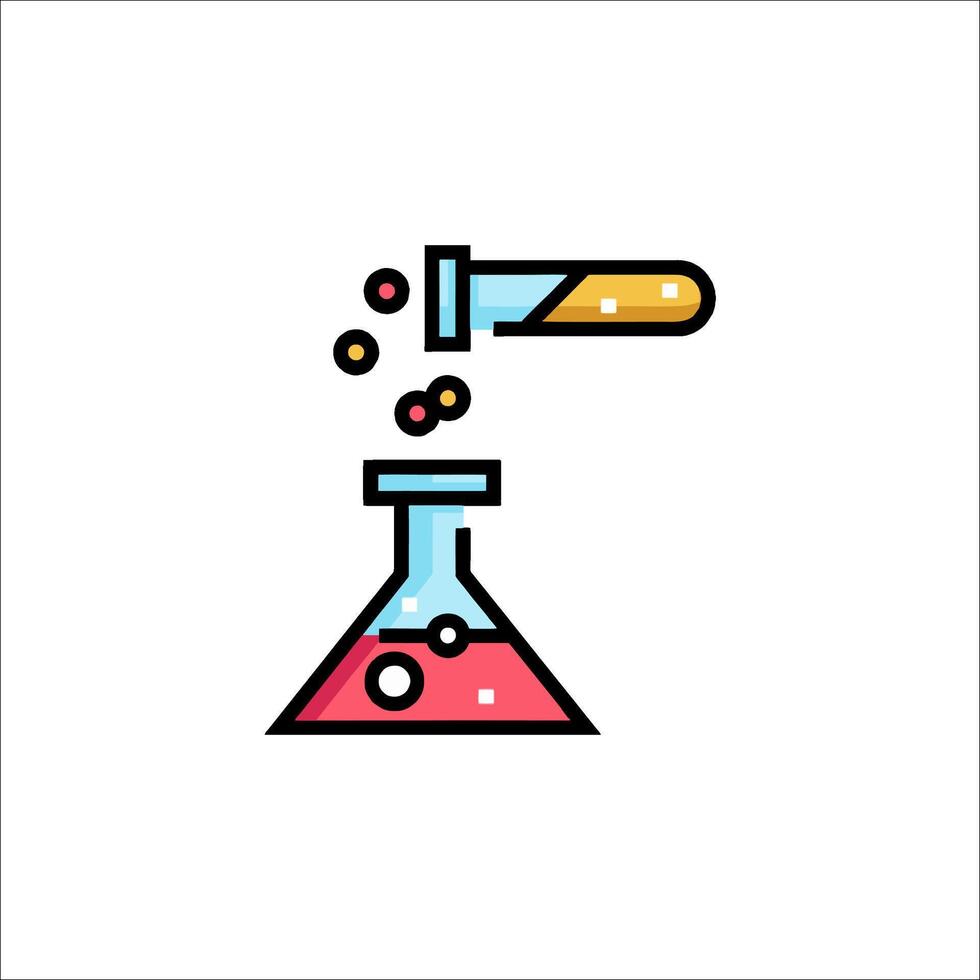 A laboratory flask with a test tube and a test tube vector
