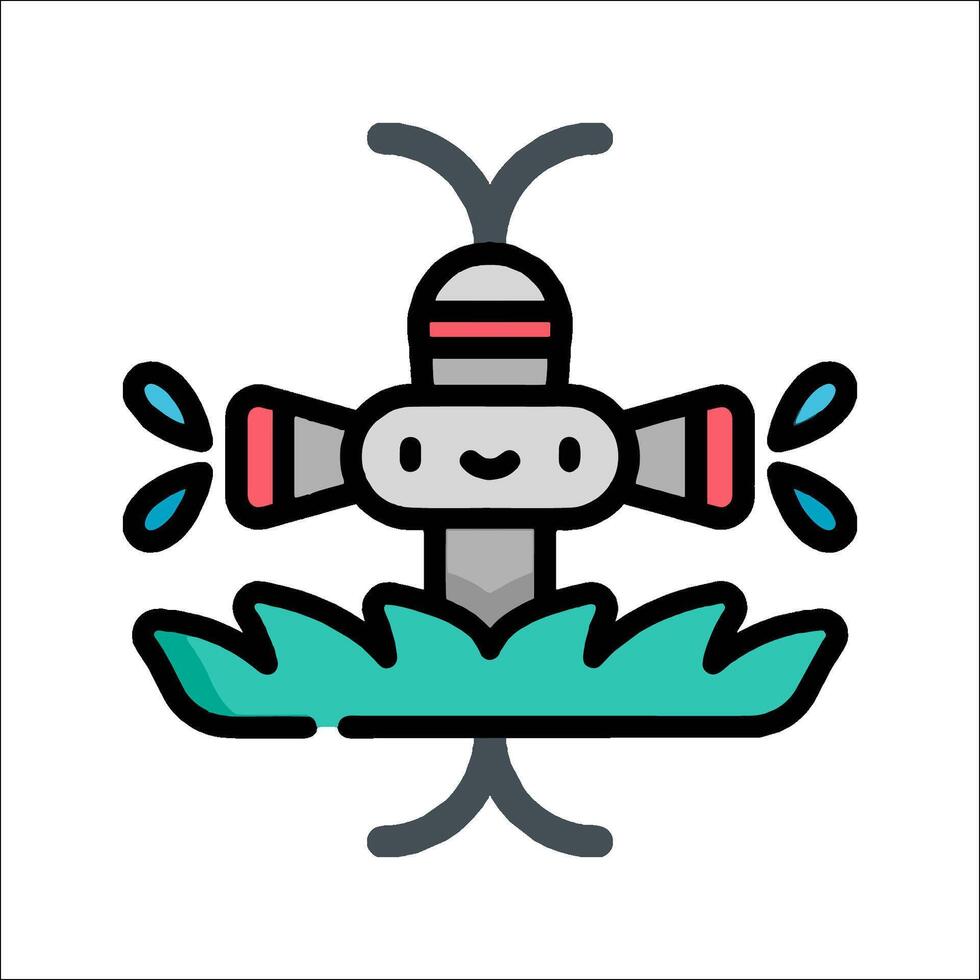 A cartoon character is standing on top of a water fountain vector
