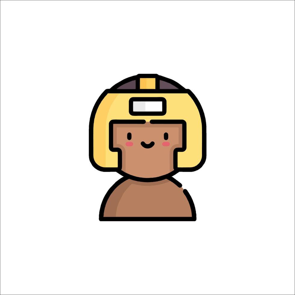 A cartoon character wearing a helmet vector