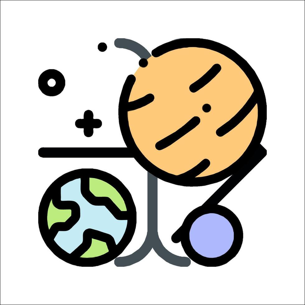 An icon of a globe and a planet vector