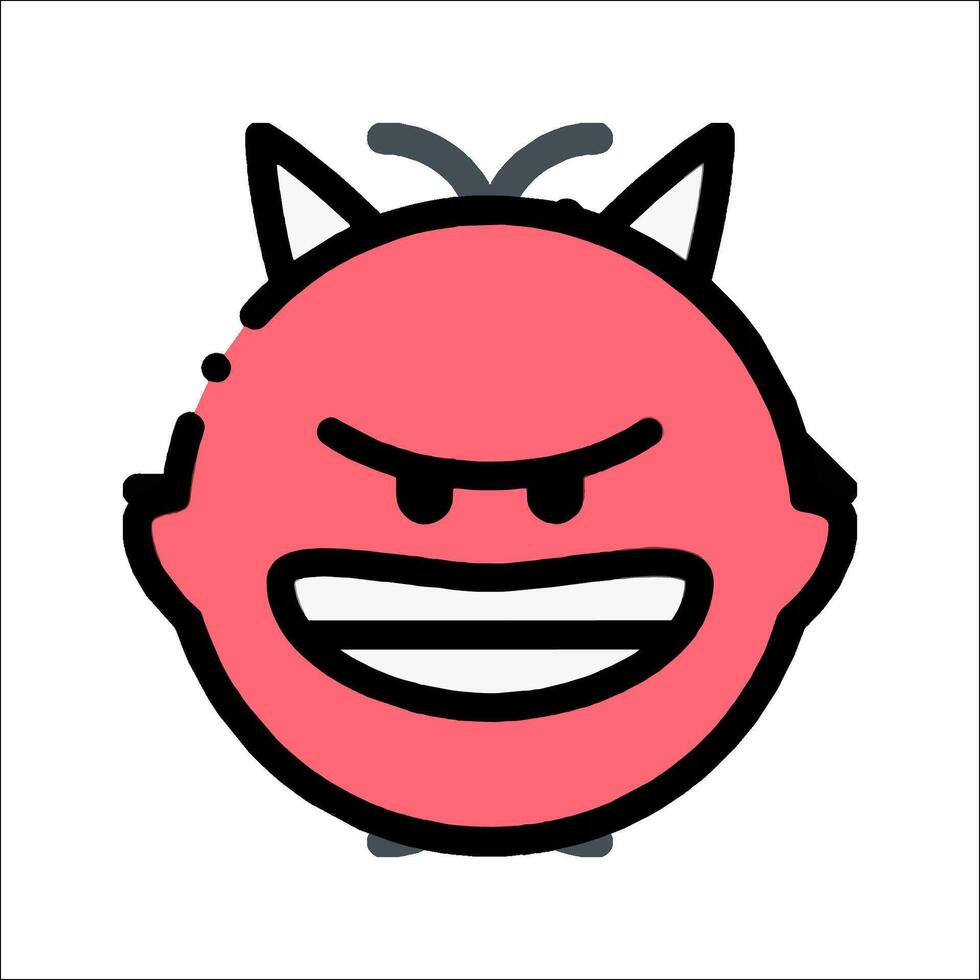 A cartoon devil with horns and a big mouth vector