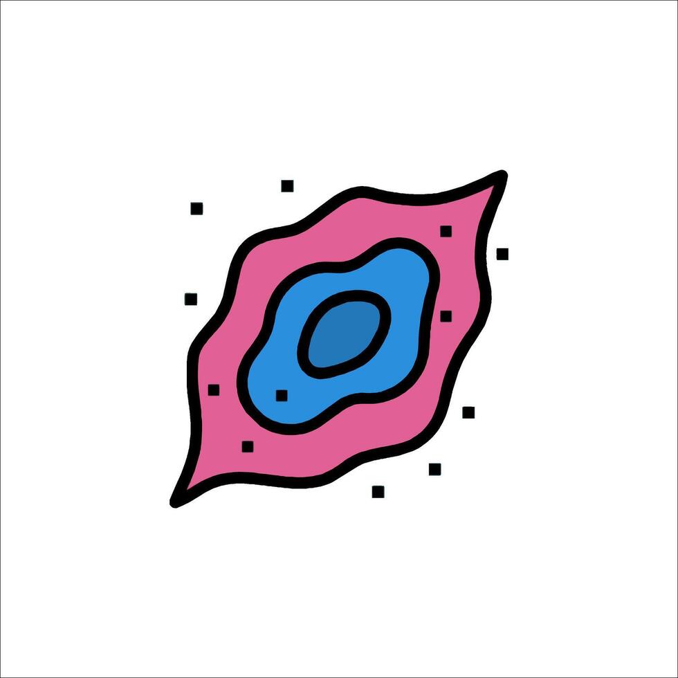 A pink and blue cell with a dot in the middle vector