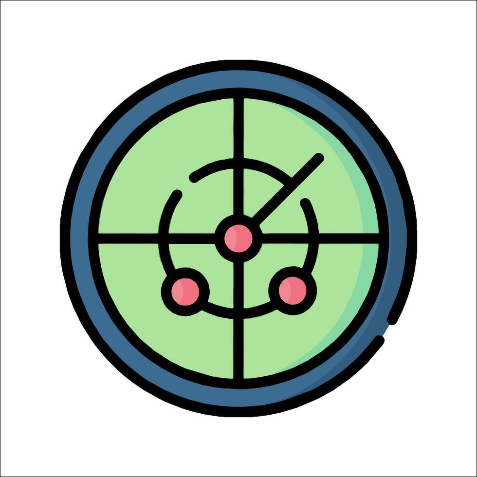 A green and blue circle with a target on it vector