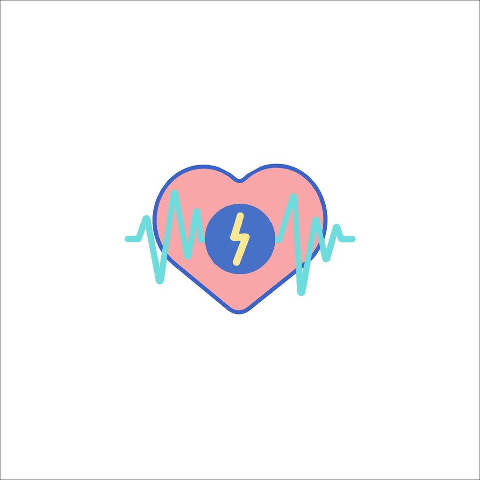 Heart with lightning icon vector