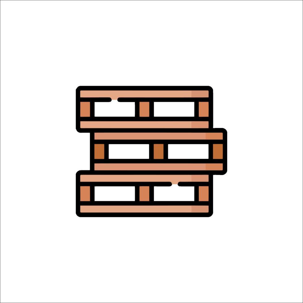 A stack of wooden pallets icon vector