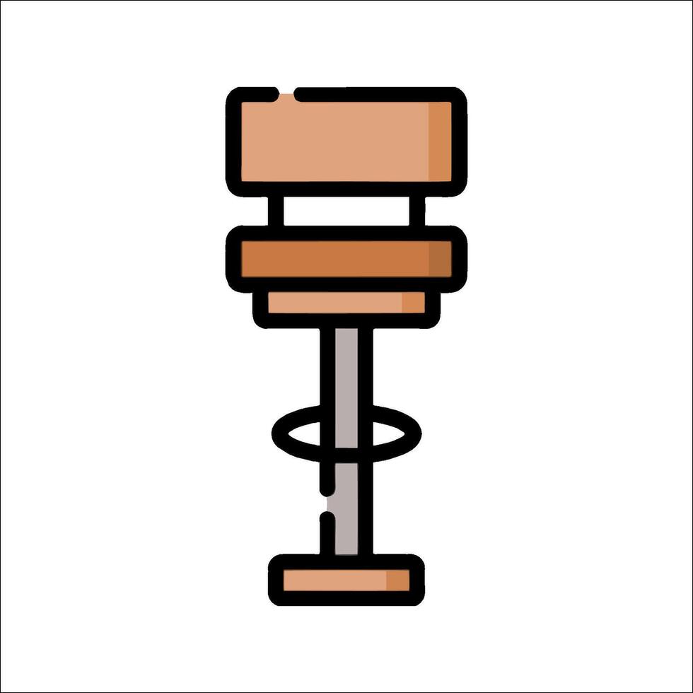 A stool with a wooden base and a wooden top vector