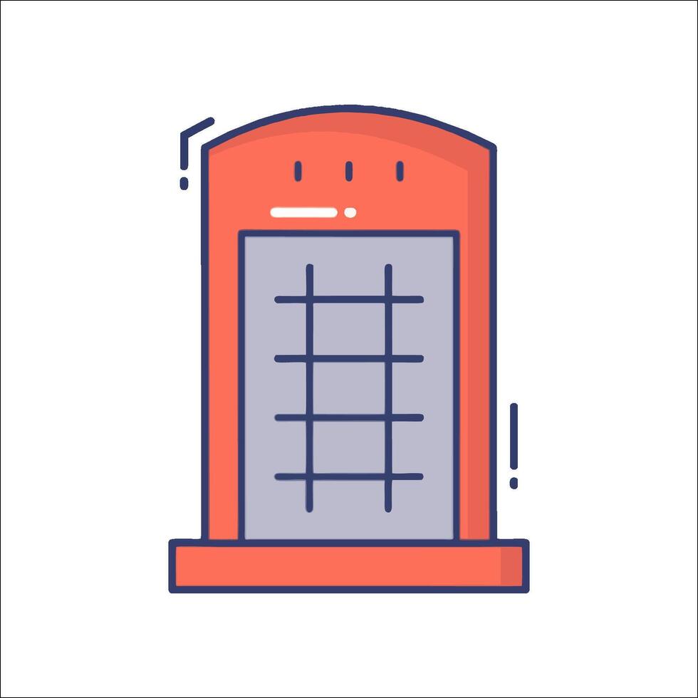 A telephone booth icon on a white background vector