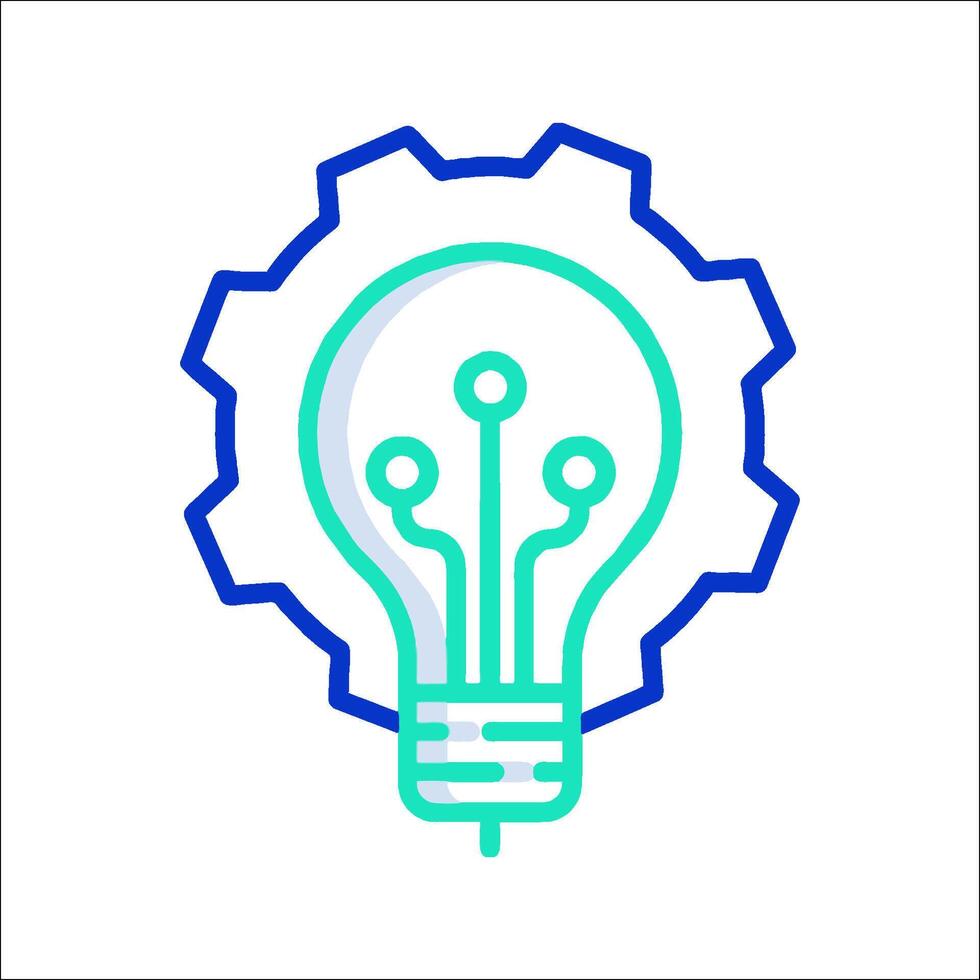 A light bulb with gears inside it vector