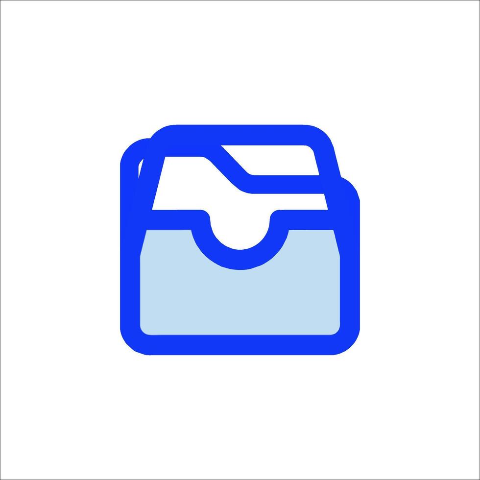 A blue folder icon on a white background vector