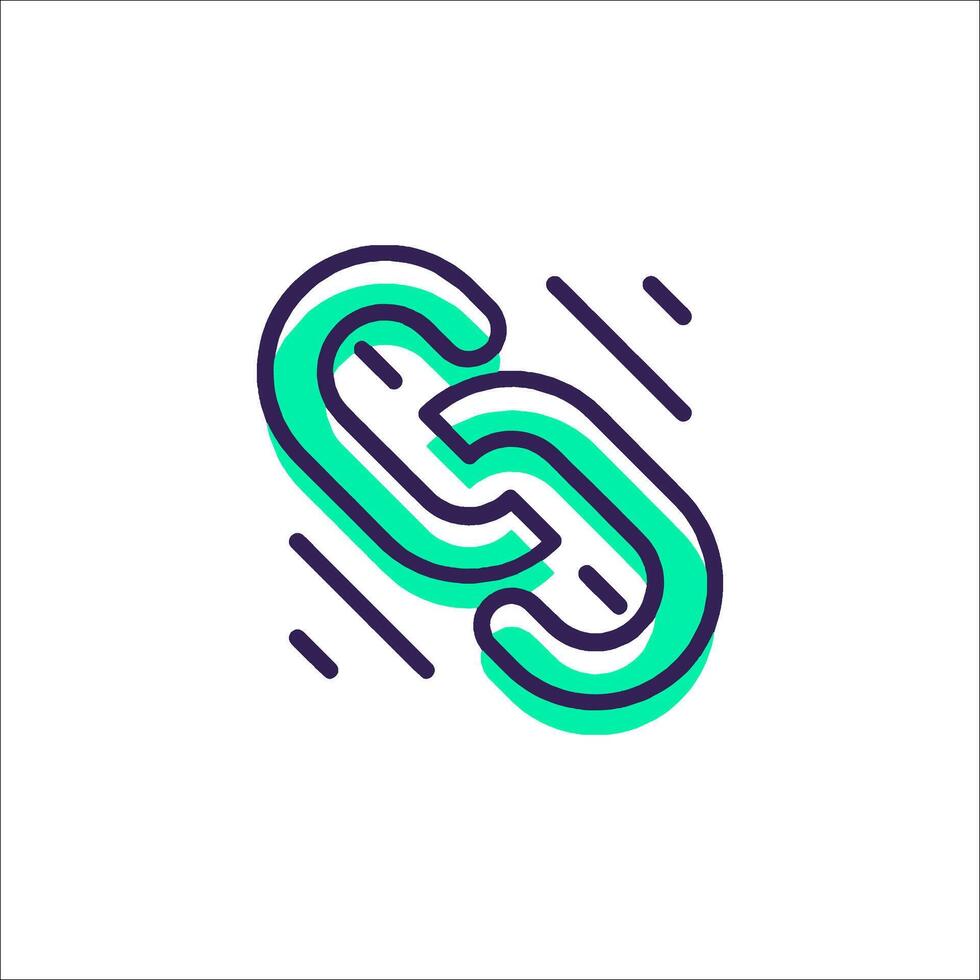 A green and blue logo with the letter s vector