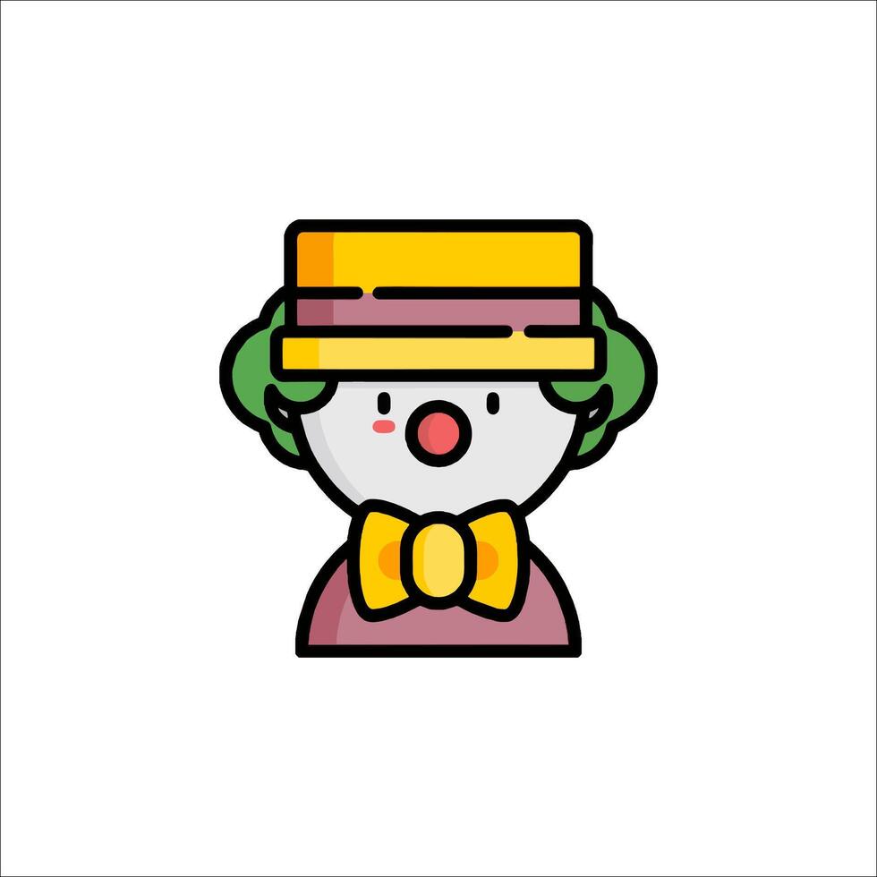 A cartoon clown with a hat and bow tie vector