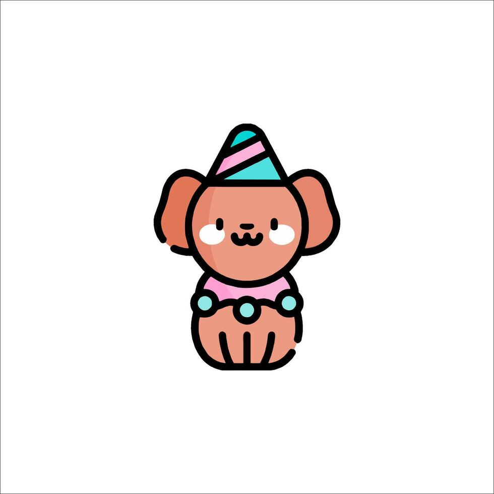 A cute dog wearing a party hat vector