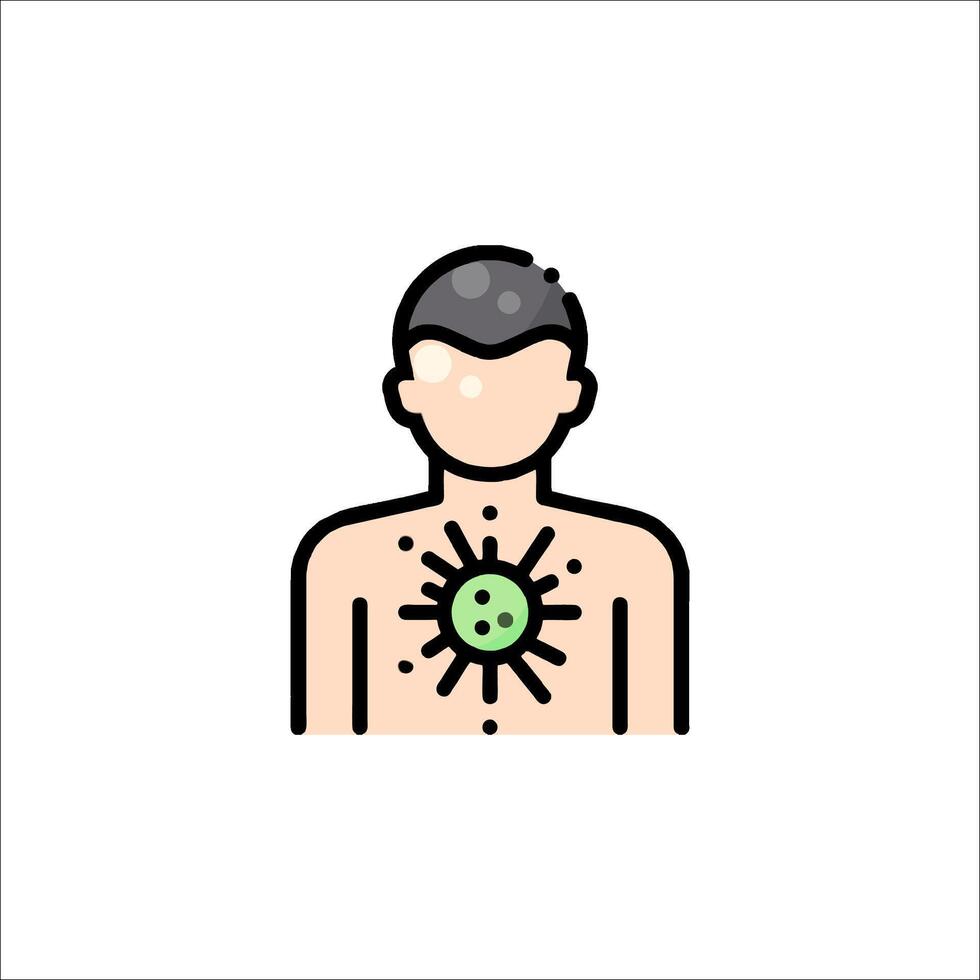A man with a heart on his chest vector