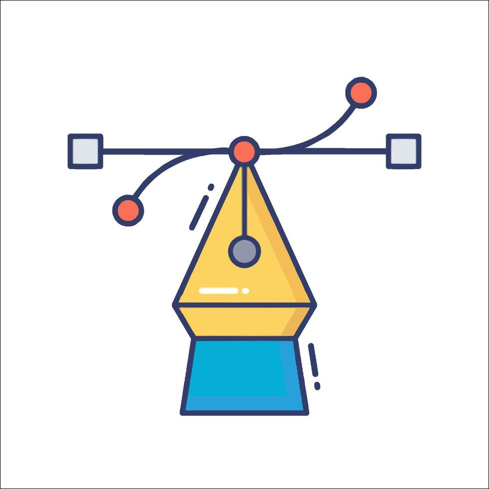 A pencil with a red dot on it vector