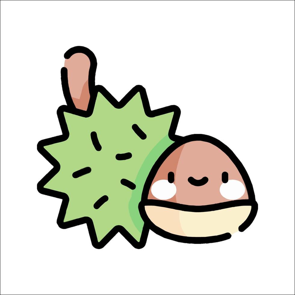 A cartoon character with a green leaf on it vector