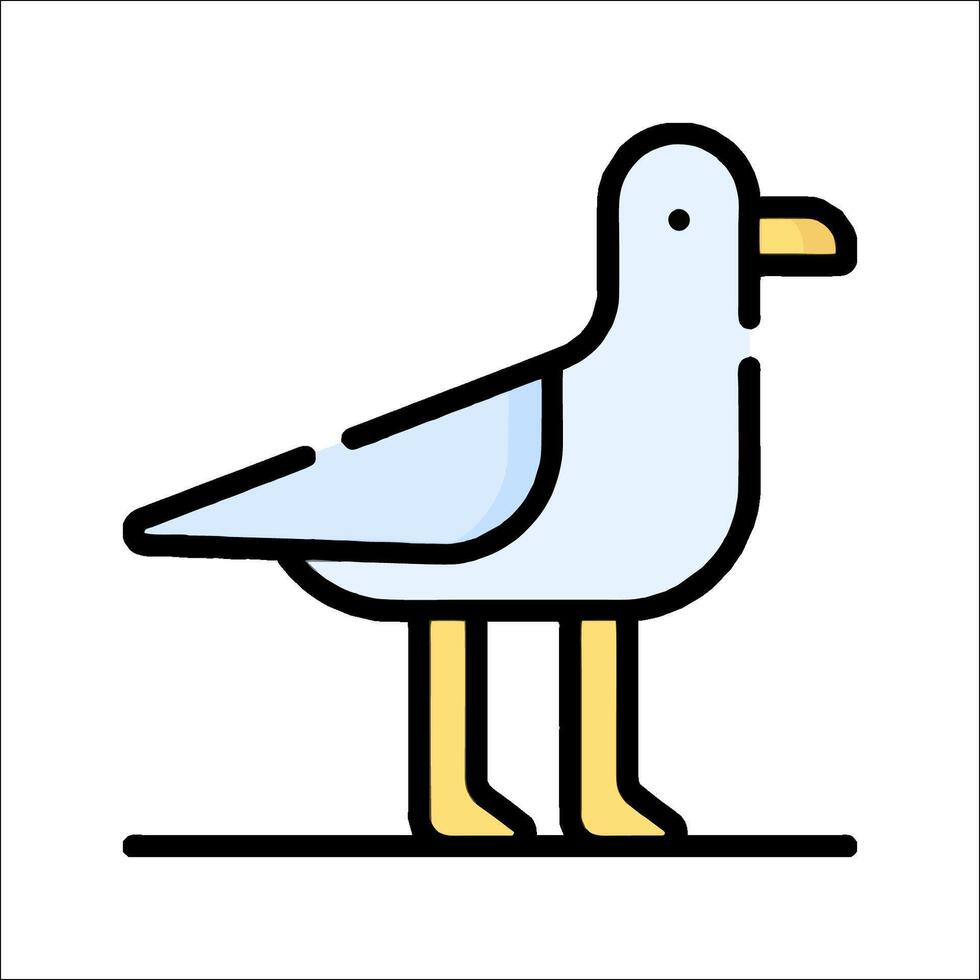 A seagull is standing on a white background vector