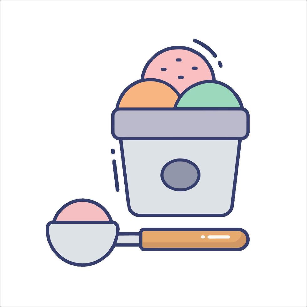 Ice cream icon with spoon and ice cream vector