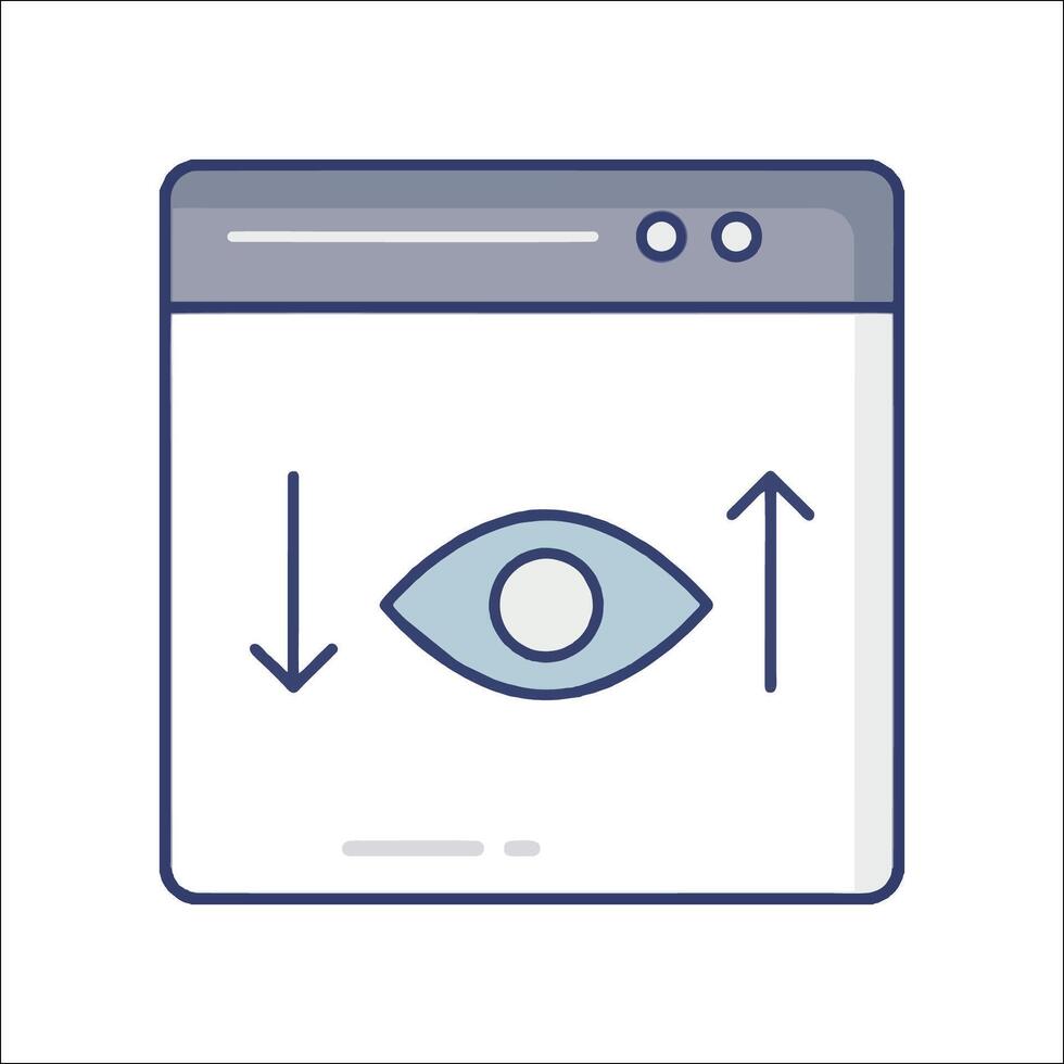 An eye icon on a computer screen vector