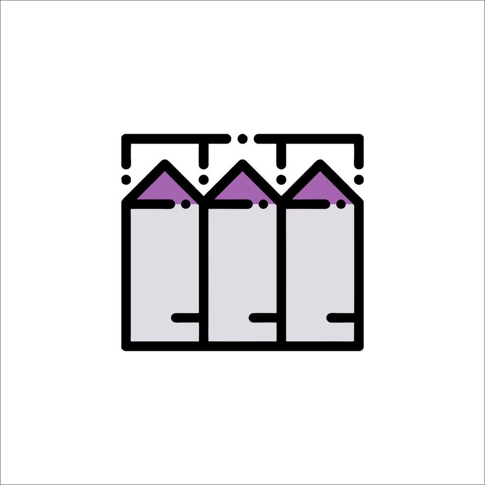 A purple and purple icon of a building vector