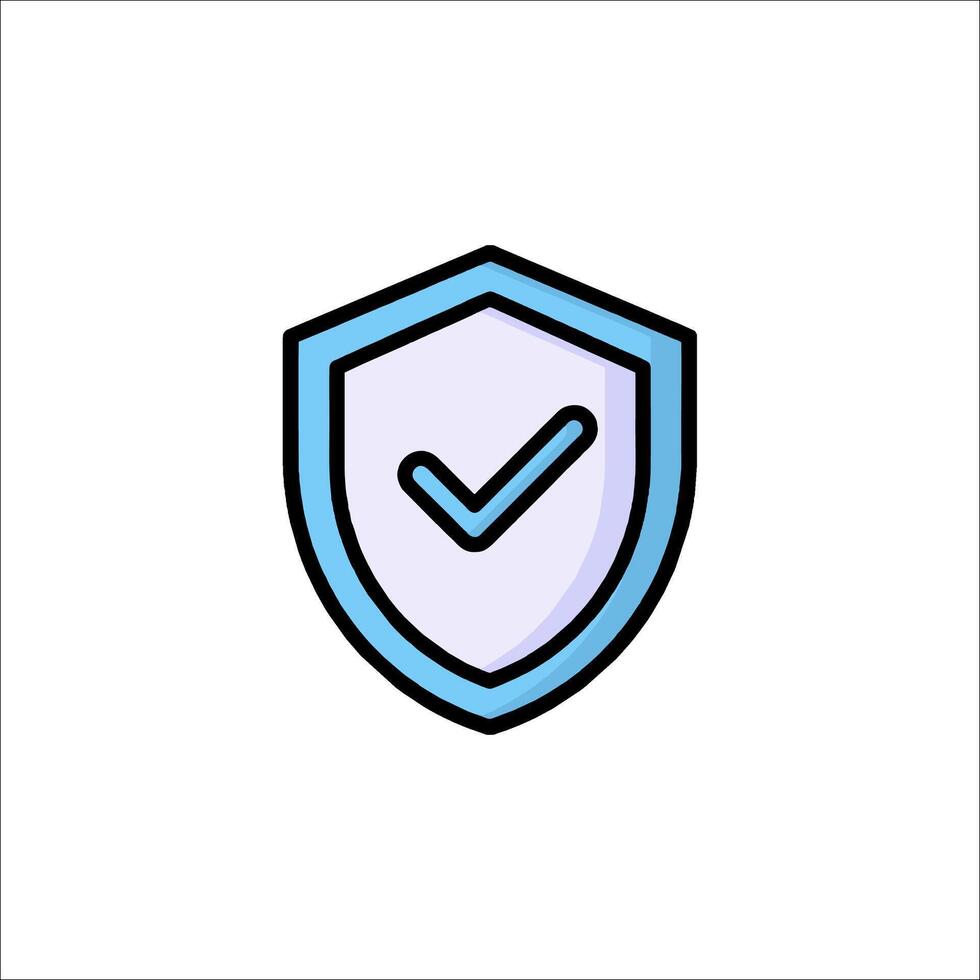 A shield with a tick mark on it vector