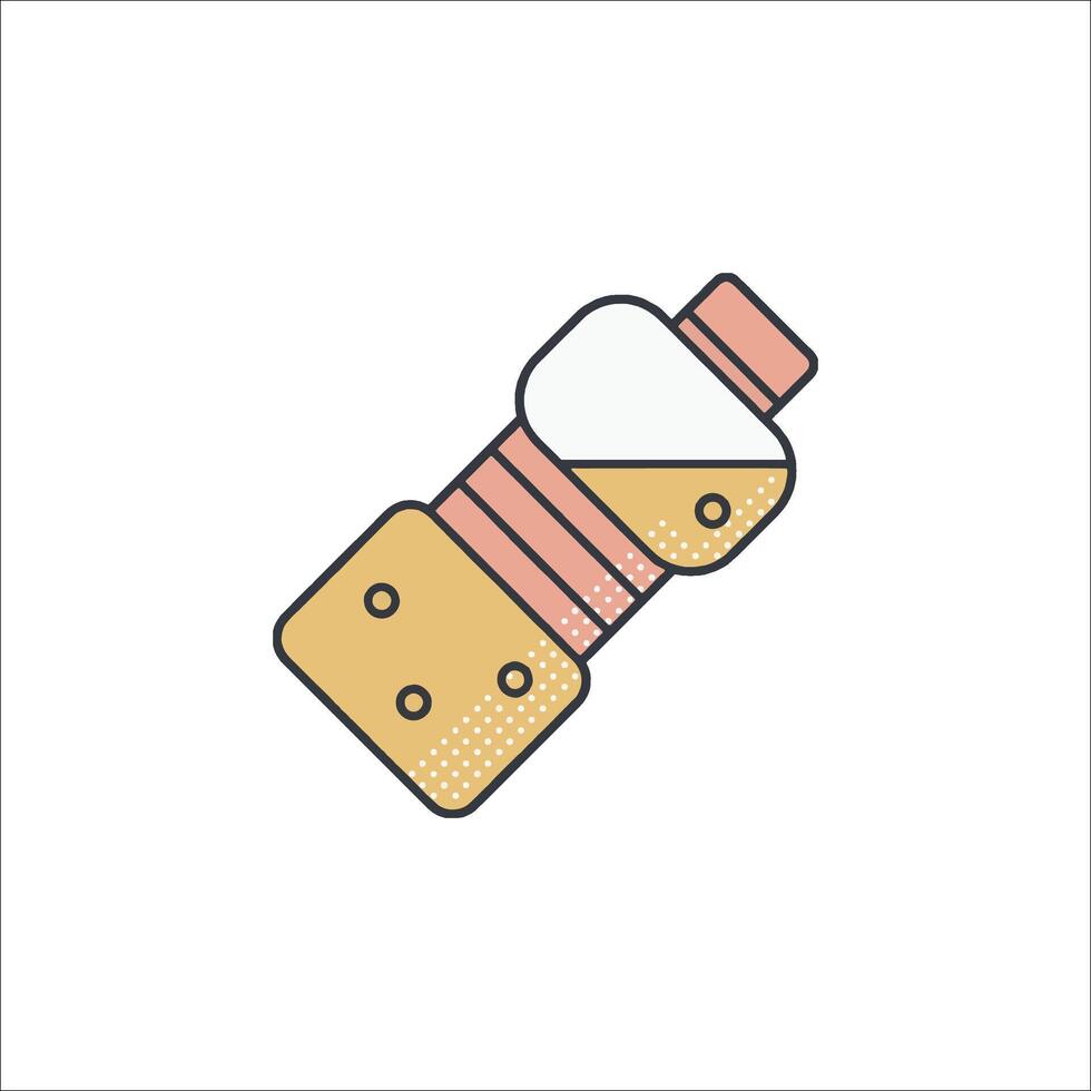 A bottle of water with a straw in it vector
