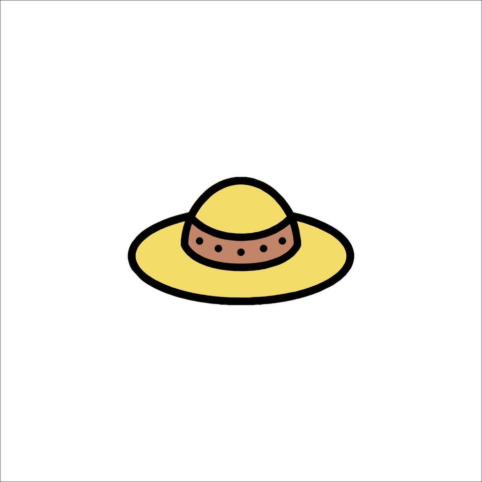 A hat icon in a flat style vector
