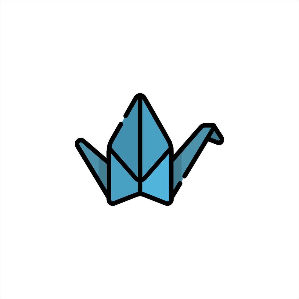 A blue origami crane on a white background vector