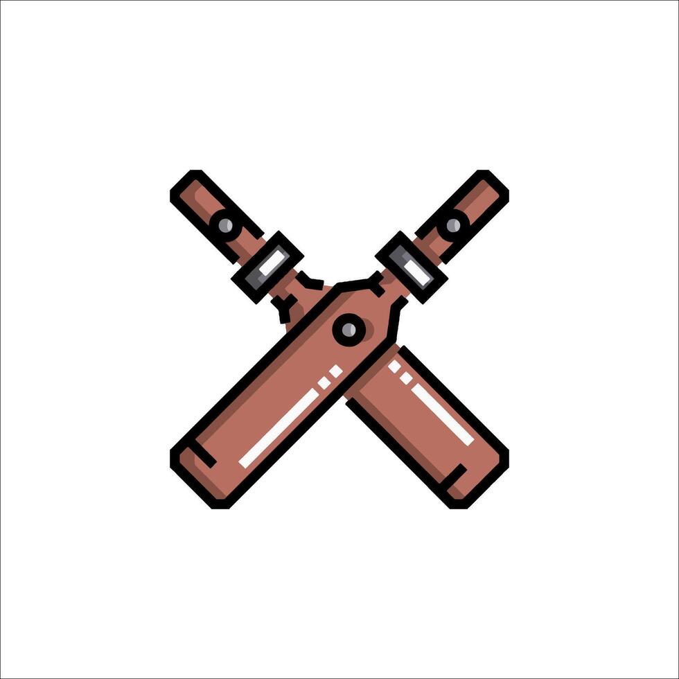 Two crossed knives icon on white background vector
