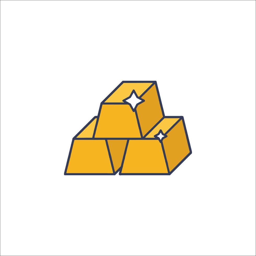 Gold bar icon illustration vector