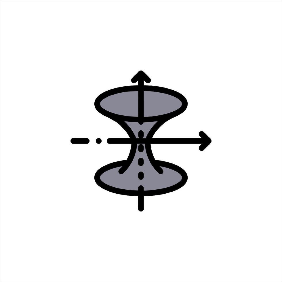 A black and white illustration of a vase with a hole in it vector