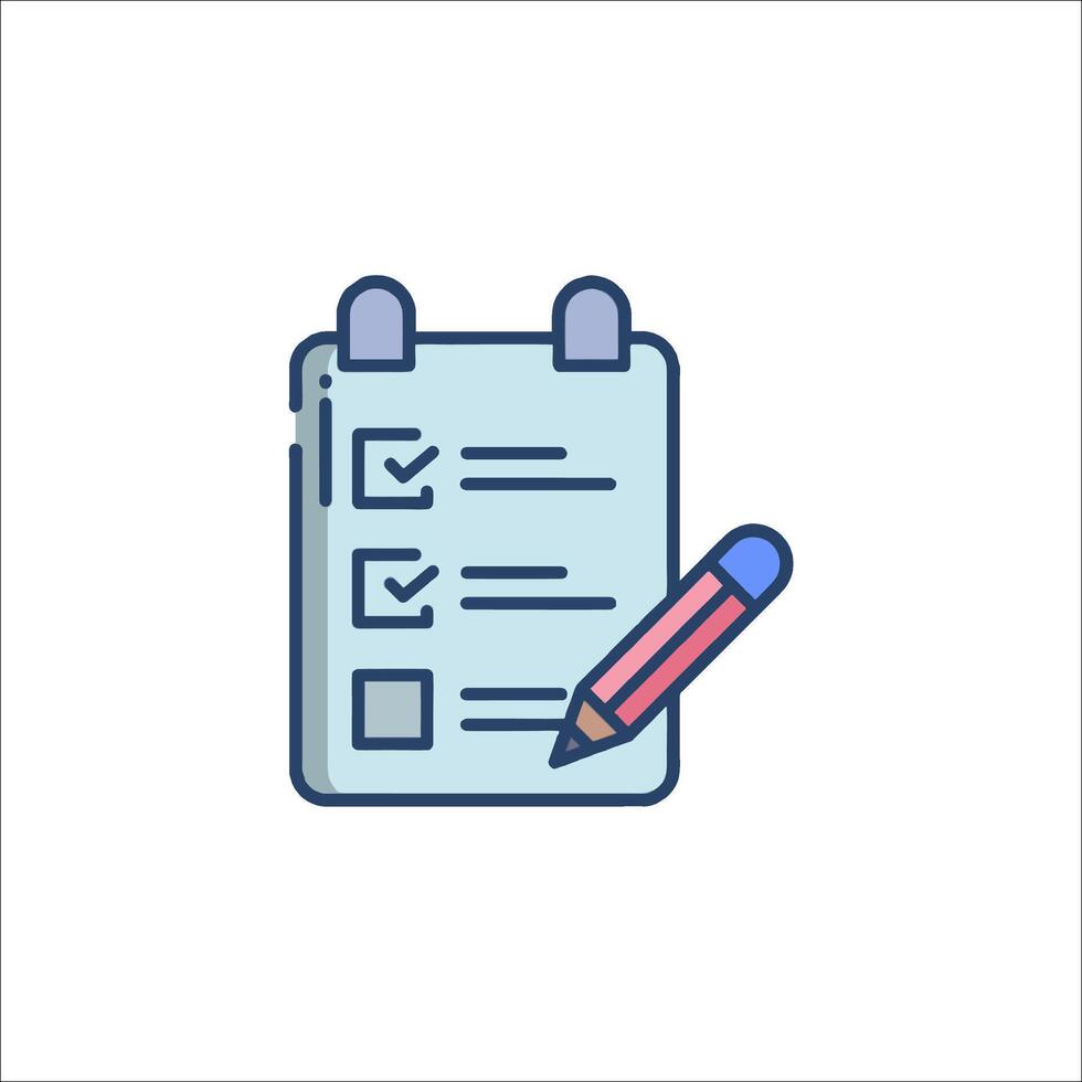 Checklist icon with pencil and check box illustration vector