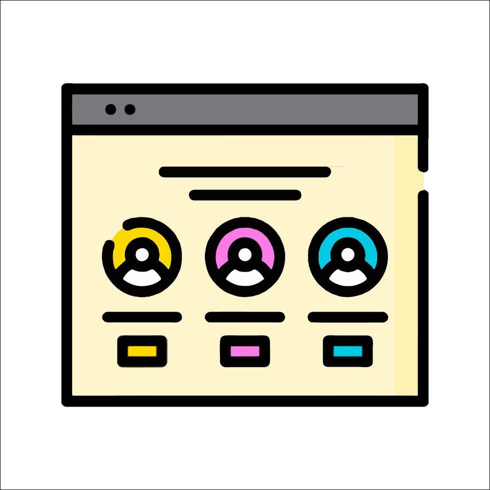 A web page with icons on it vector