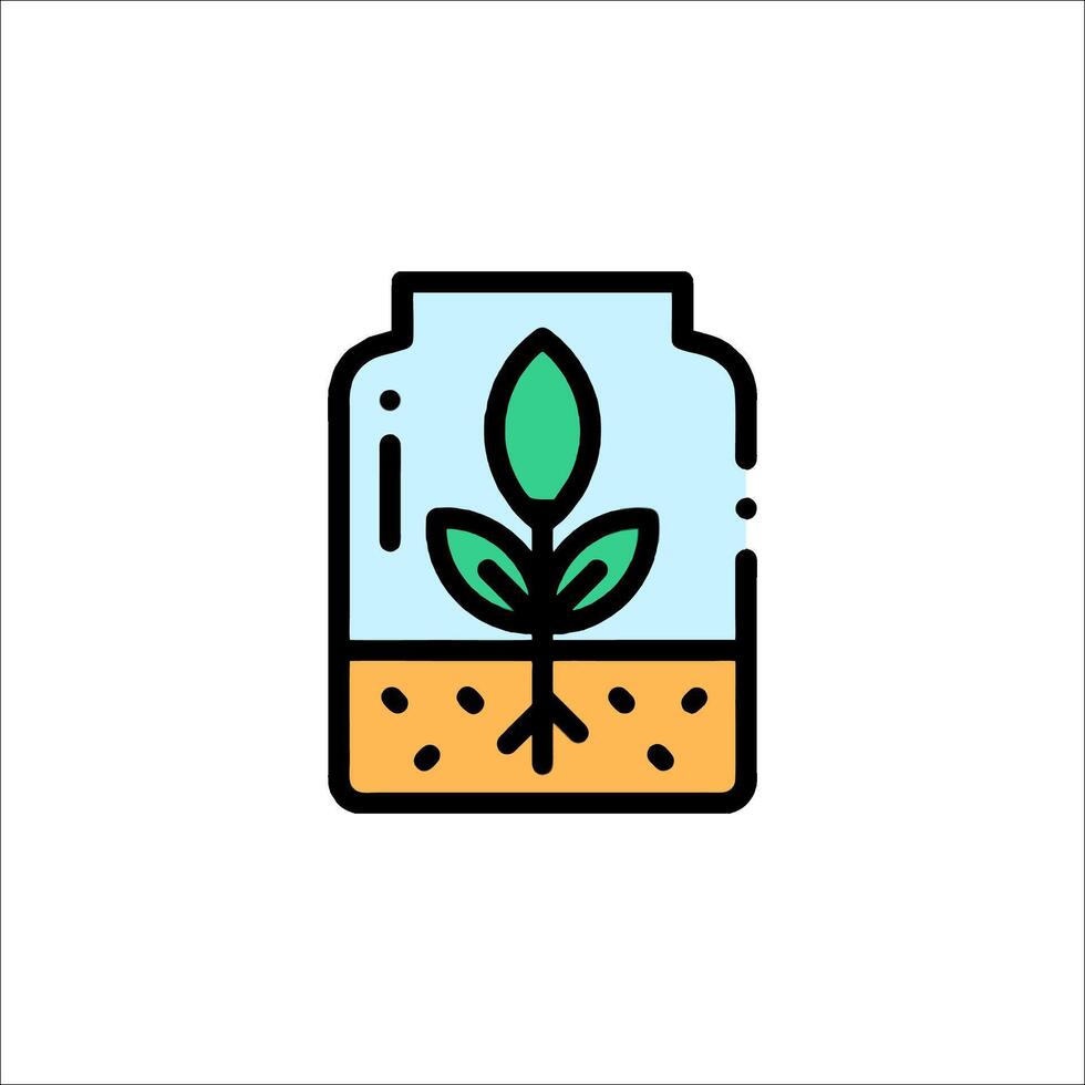 Plant in a jar icon vector