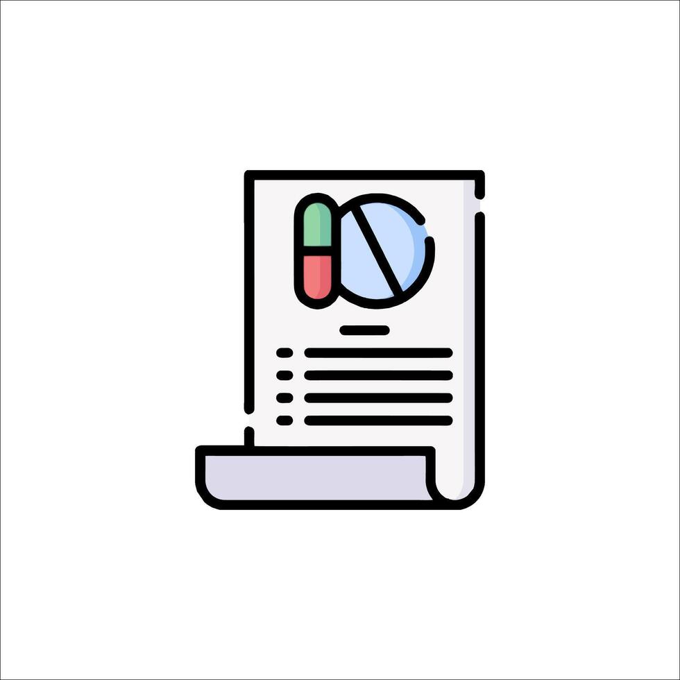 A document with a pill on it vector