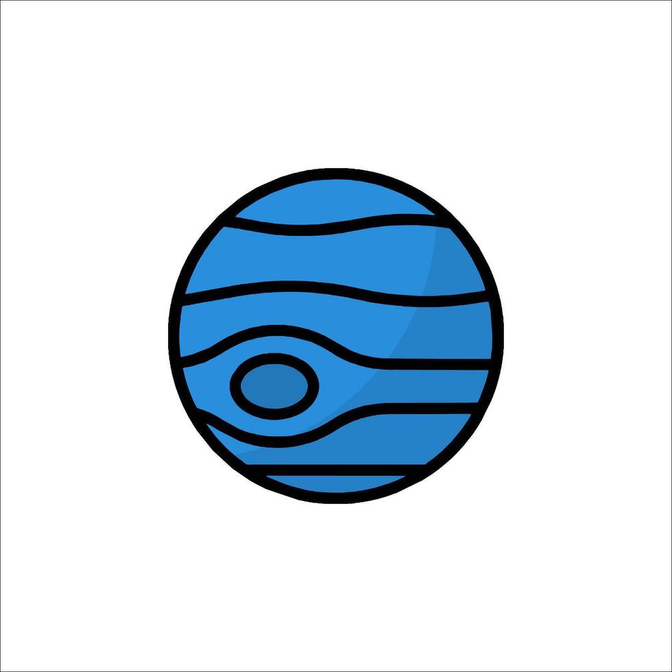A blue planet icon with a wave pattern vector
