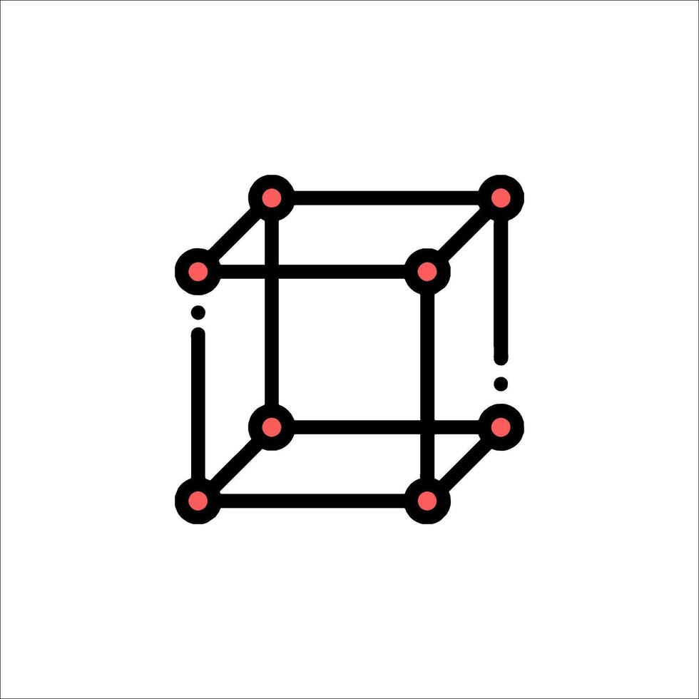 A cube with red dots on it vector
