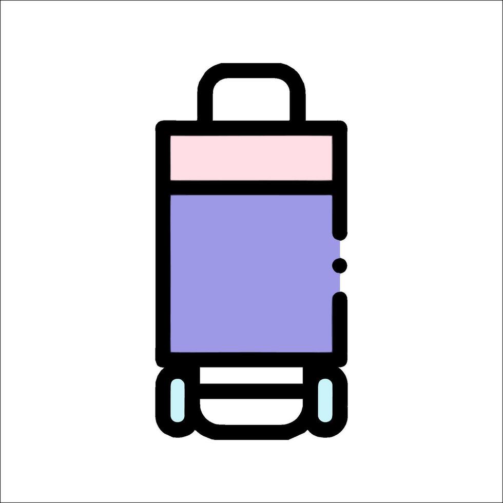 A purple suitcase icon on a white background vector