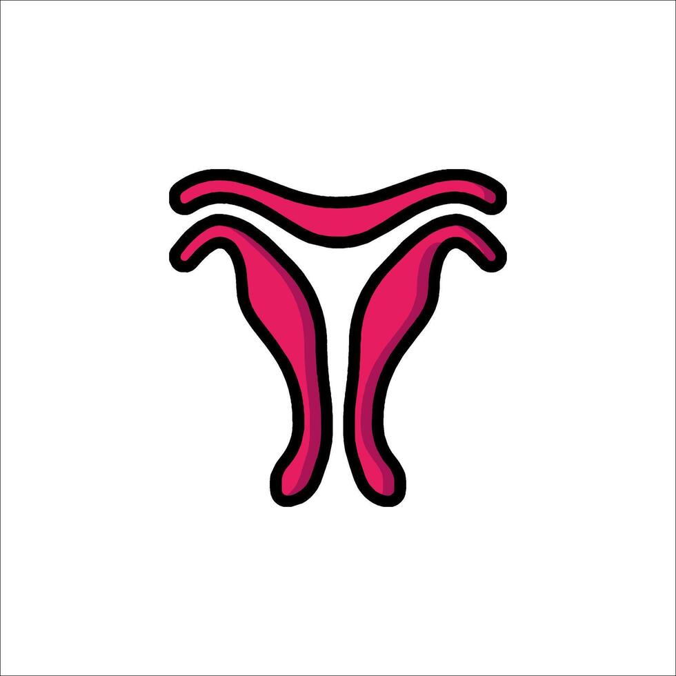 The uterus is a pink and black icon vector
